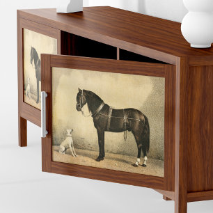 Vintage Horse and Dog Poster or Decoupage Paper