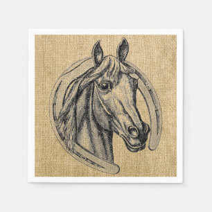 Vintage Horse Cameo Cocktail Napkins Servetten
