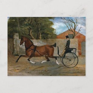 Vintage Horse Carriage Painting Briefkaart