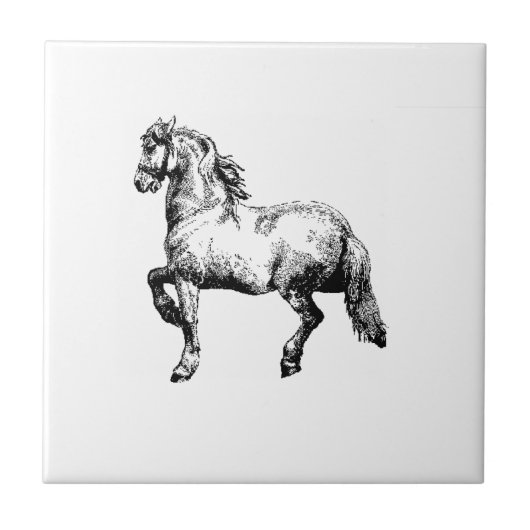 Vintage Horse Tile Tegeltje (Voorkant)