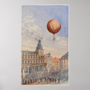 VINTAGE HOT AIR BALLOON ART POSTER
