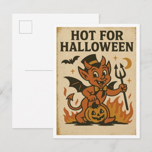 Vintage Hot for Halloween Briefkaart (Voorkant / Achterkant)