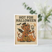 Vintage Hot for Halloween Briefkaart (Staand voorkant)