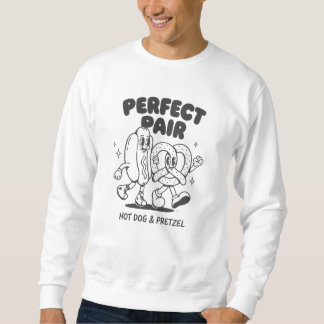 Vintage Hotdog- en Pretzelmascotte - Retro Trui