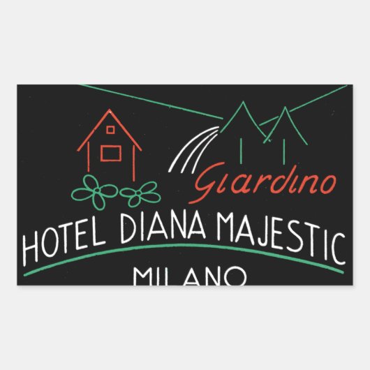 Vintage Hotel Milano Étiquette (Devant)
