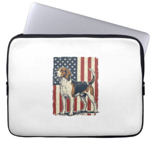 Vintage Hound Dog Patriottische Vlag Vector T-shir Laptop Sleeve