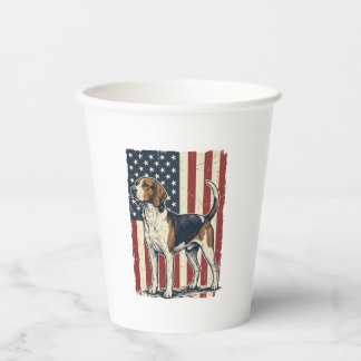 Vintage Hound Dog Patriottische Vlag Vector T-shir Papieren Bekers
