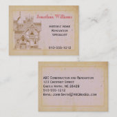 Vintage House Carte de visite de rénovation immobi (Devant / Derrière)