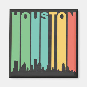 Vintage Houston Cityscape Magneet
