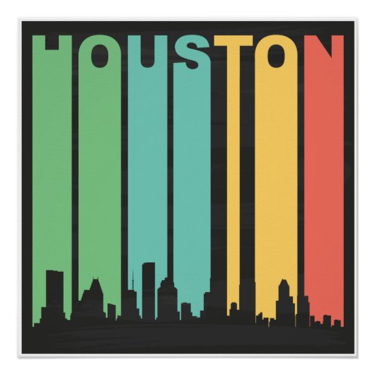 Vintage Houston Cityscape Perfect Poster (Voorkant)