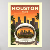Vintage Houston Texas Poster (Voorkant)