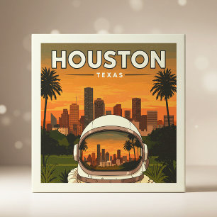 Vintage Houston Texas Tegeltje