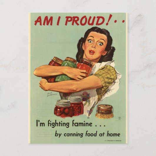 Vintage huisvrouw briefkaart (Voorkant)