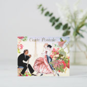 Vintage Hummingbird Paris Tango Briefkaart (Staand voorkant)