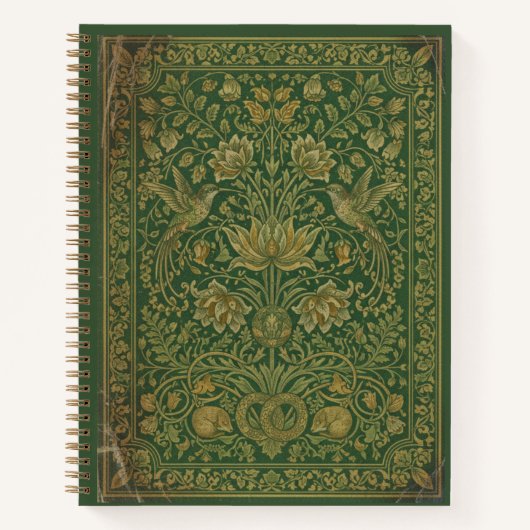 Vintage Hummingbird & Sleeping Fox Floral Journal (Devant)