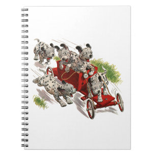 Vintage humor leuk daltmatian puppy honden brandwe notitieboek