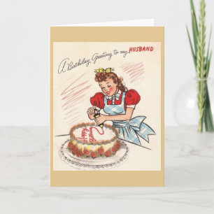 Vintage Husband Birthday Wenskaart Kaart