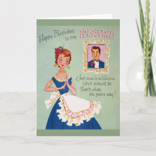 Vintage Husband Birthday Wenskaart Kaart
