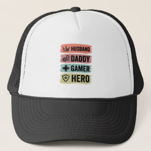 Vintage Husband Daddy Gamer Held Geometric T-Shirt Trucker Pet