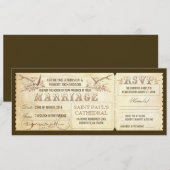 Vintage huwelijkskaarten met hertengewei kaart (Voorkant / Achterkant)