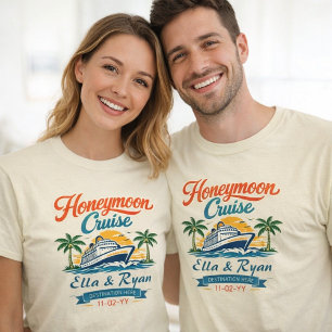 Vintage huwelijksreis cruise voor een persoonlijk t-shirt