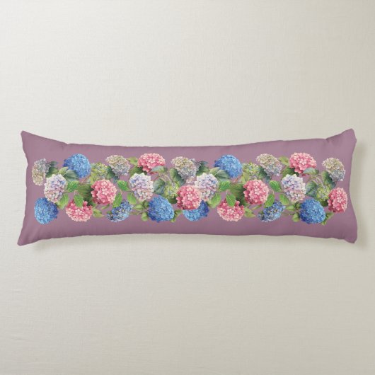 Vintage Hydrangea Body Pillow Lichaamskussen (Voorkant)