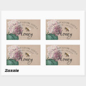 Vintage Hydrangea fleur & abeilles Miel Étiquette  (Feuille)