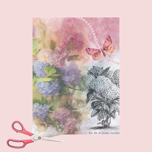 Vintage Hydrangea Luxury Elegance decoupage Tissuepapier