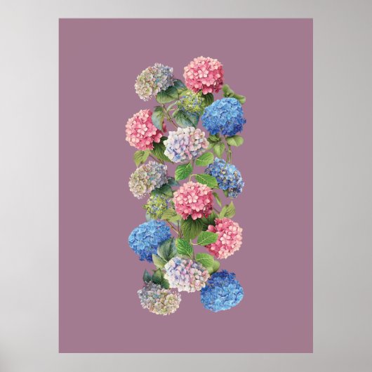 Vintage Hydrangea Poster (Voorkant)