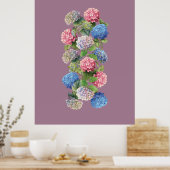 Vintage Hydrangea Poster (Keuken)