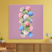 Vintage Hydrangea Stretched Canvas Afdruk (Insitu (Woonkamer))