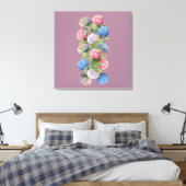 Vintage Hydrangea Stretched Canvas Afdruk (Insitu (Slaapkamer))
