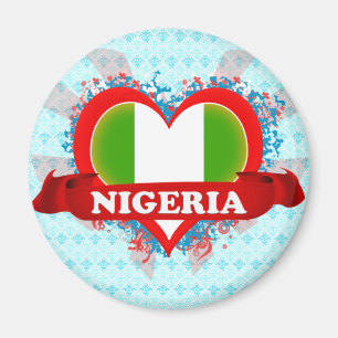 Vintage I houdt van Nigeria Magneet