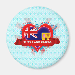 Vintage I houdt van Turks en Caicoseilanden Magneet