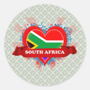 Vintage I houdt van Zuid-Afrika Ronde Sticker