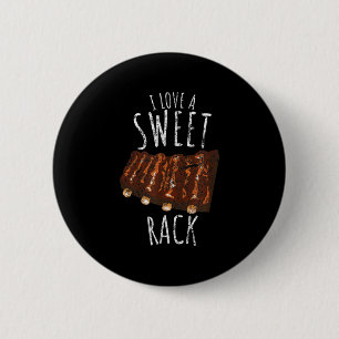 Vintage I Love A Sweet Rack Grappige Bbq Grillrib Ronde Button 5,7 Cm