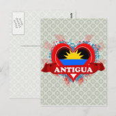 Vintage I Love Antigua Briefkaart (Voorkant / Achterkant)