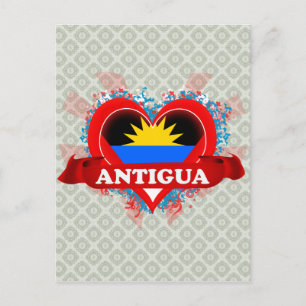 Vintage I Love Antigua Briefkaart