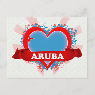 Vintage I Love Aruba Briefkaart