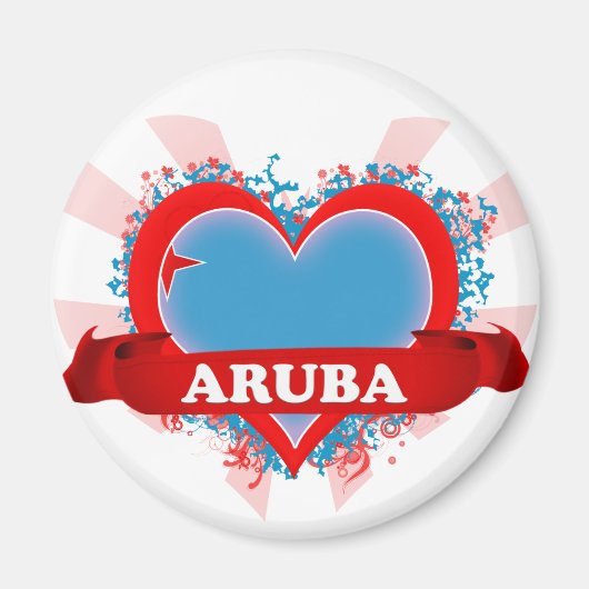 Vintage I Love Aruba Magneet (Voorkant)