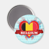 Vintage I Love Belgium Magneet (Voorkant / Achterkant)
