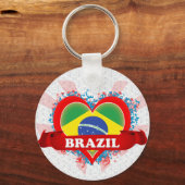 Vintage I Love Brazilië Sleutelhanger (Voorkant)