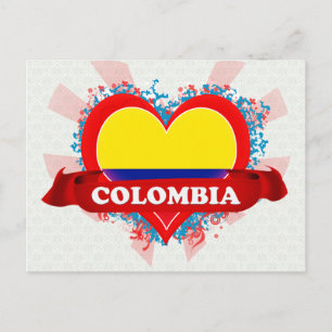 Vintage I Love Colombia Briefkaart