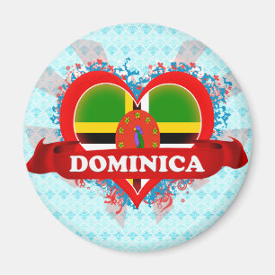 Vintage I Love Dominica Magneet