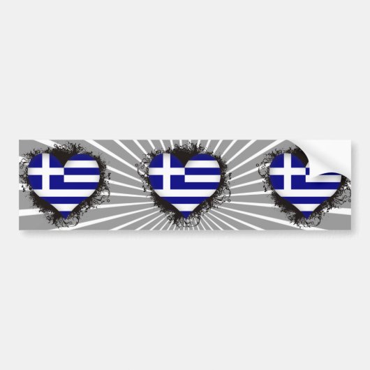 Vintage I Love Greece Bumpersticker (Voorkant)