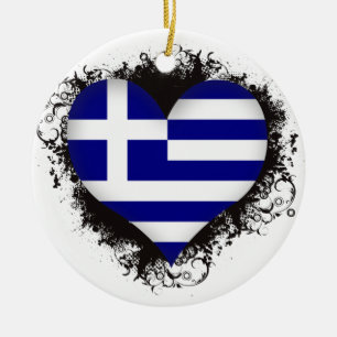 Vintage I Love Greece Keramisch Ornament