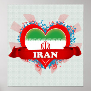 Vintage I Love Iran Poster