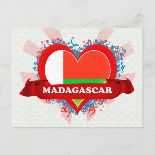 Vintage I Love Madagascar Briefkaart (Voorkant)