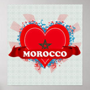 Vintage I Love Marokko Poster