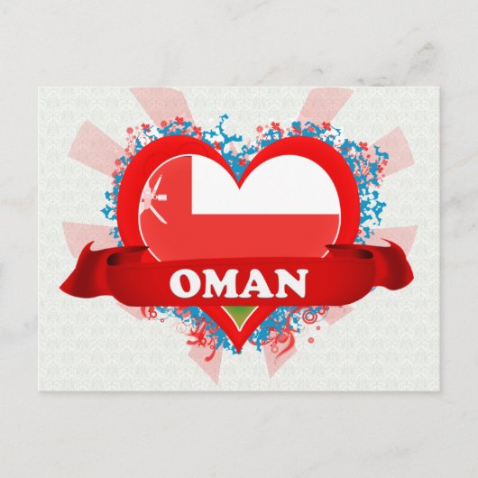 Vintage I Love Oman Briefkaart (Voorkant)